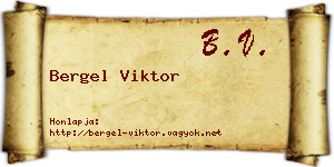 Bergel Viktor névjegykártya